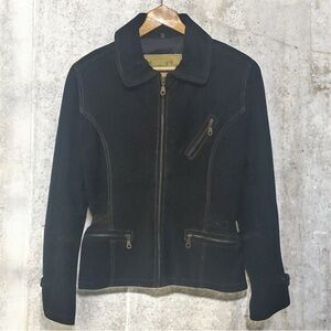 Leather Lloyd Elliot's country club jacket women's size small black trendy